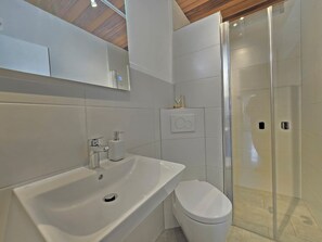 Shower, hair dryer, soap