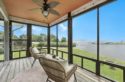 Peaceful setting with beautiful sunsets overlooking the water!