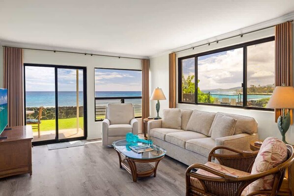 Living Room and Poipu Coastline