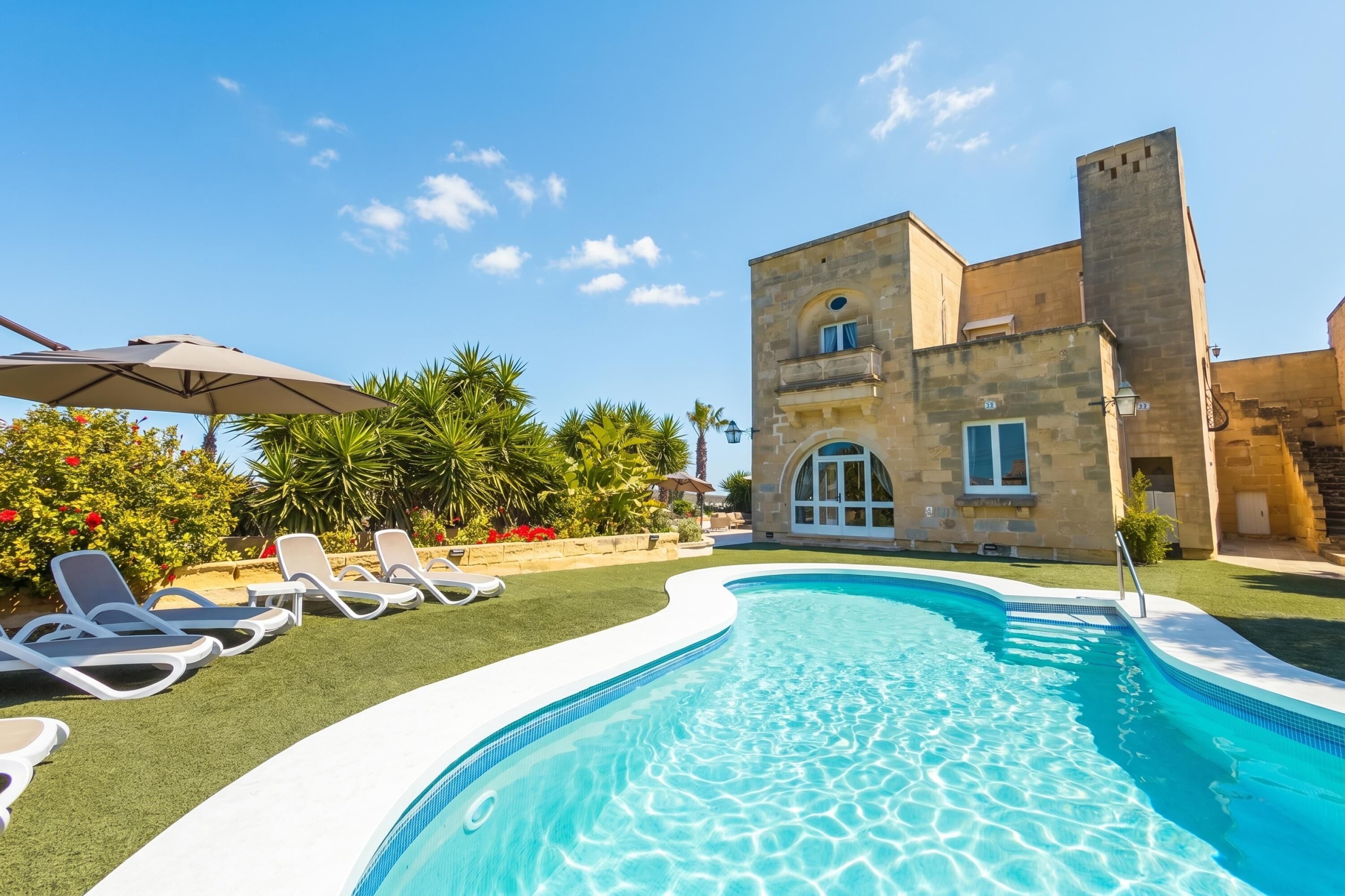 家庭独立别墅, 多间卧室 (Nirvana Gozitan Villa & Pool) | 泳池 | 室外游泳池