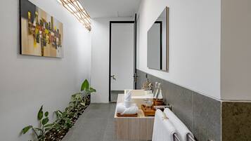 Villa | Baño | Tina y regadera independientes y regadera tipo lluvia