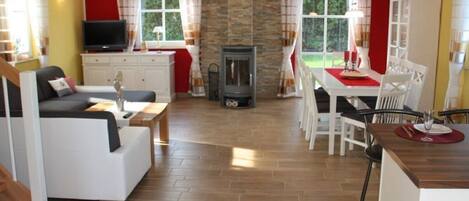 TV connectée, cheminée