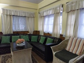 Living area - The apartment is a 2 bedroom, 1 living room, 1 bathroom with kitchen.  (Darjeeling)