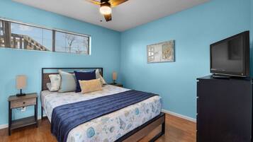 2 bedrooms, iron/ironing board, travel crib, WiFi