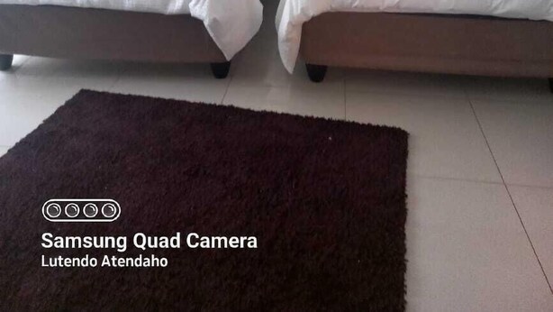 A double room with two beds, a wooden headboard, and a dark brown rug. - Zwizwo Guest House (Thohoyandou)
