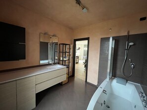 Dusche, Whirlpool, Haartrockner, Bidet