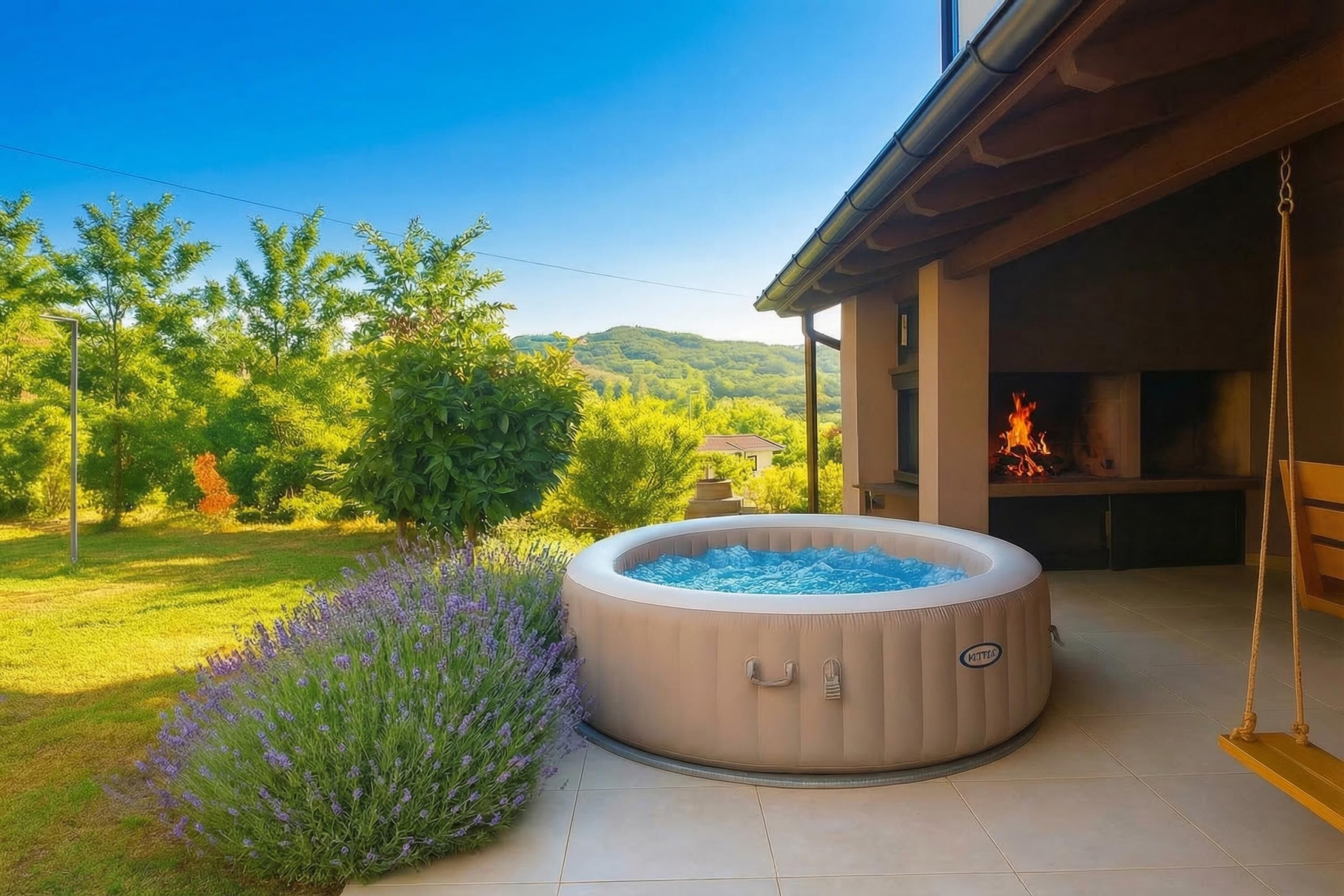 Casa família, vários quartos, 2 banheiros, ao lado da montanha (Hedonistic Vineyard Estate with Hot) | Hidromassagem externa