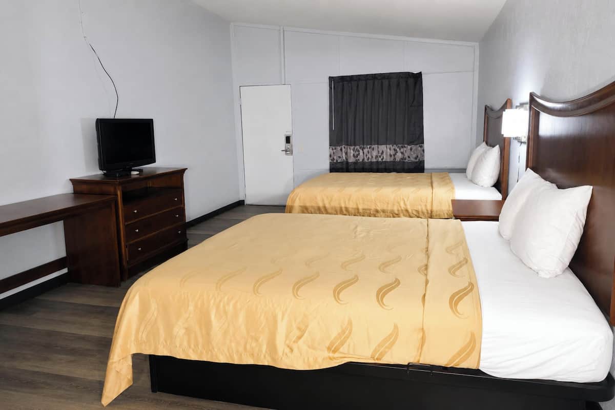 Desk, bed sheets