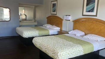 Room, 2 Double Beds, Accessible, Non Smoking | Desk, bed sheets
