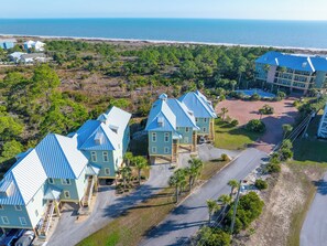 Exterior Aerial - Shell Seeker at The Club: Beach Views from 2 Screened Decks, Pool, Hot Tub (Cape San Blas)