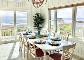 Dining - Oceanfront with Private Pool + Views of Beach, Ocean, Sunrise & Sunset (Emerald Isle)