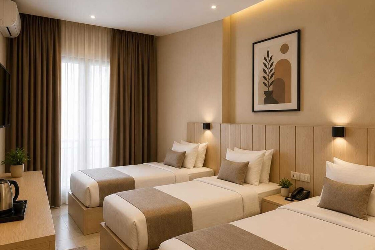 Habitación triple City | Sábanas de algodón egipcio y ropa de cama de alta calidad
