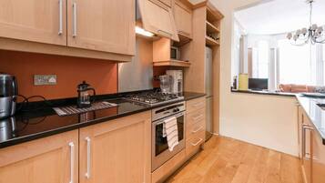 Basic Apartment | Private kitchen | Fridge, microwave, oven, stovetop