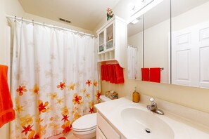 Secador de pelo, toallas