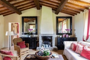 TV, fireplace, books - 3 Bedroom Villa in Umbria (Umbria)