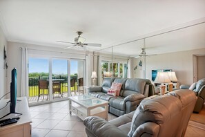 Condo, 1 King Bed (Land's End 7-202 Beach Front) | Living area - Land's End 7-202 Beach Front (Treasure Island)