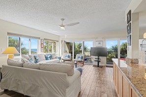 Condo, 1 King Bed (Land's End 8-301 Beach Front) | Living area | TV - Land's End 8-301 Beach Front (Treasure Island)