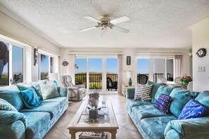 Condo, 1 King Bed (Land's End 9-201 Beach Front - Premie) | Living area - Land's End 9-201 Beach Front - Premier (Treasure Island)
