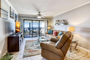 Condo, Multiple Beds (Land's End 9-403 Beach Front - Premie) | Living area | TV - Land's End 9-403 Beach Front - Premier (Treasure Island)