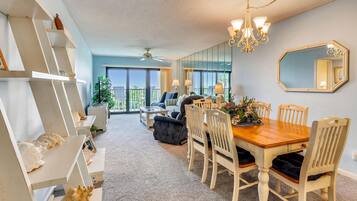 Condo, 1 King Bed (Land's End 9-202 Beach Front) | Living area | TV