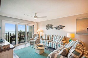 Condo, 1 King Bed (Land's End 9-304 Beach Front - Premie) | Living area | TV - Land's End 9-304 Beach Front - Premier (Treasure Island)