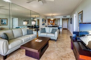 Condo, Multiple Beds (Land's End 9-404 Beach Front - Premie) | Living area - Land's End 9-404 Beach Front - Premier (Treasure Island)