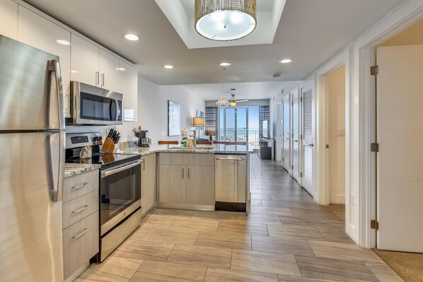 Condo, Multiple Beds (Oceana 202 West) | Private kitchen | Oven, toaster