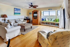 Condo, Multiple Beds (Seahorse 401) | Living area | TV - Seahorse 401 (Indian Rocks Beach)