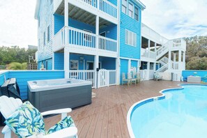 A heated pool - Pet-friendly oceanside home ocean & sound views, pool, hot tub, rec room & more (Duck)