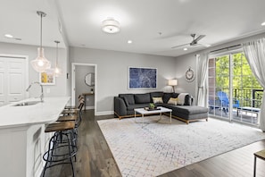 Interior - Chic 2BR Apt, Steps from N Main St, Balcony View
 (Greenville)