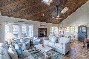 Smart TV, fireplace - Pet-friendly oceanside home in Corolla with pool & hot tub! (Corolla)