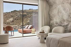 Ethereum Sea View Suite with Private Heated Pool | 1 quarto, frigobar (abastecido com itens grátis), cofres nos quartos