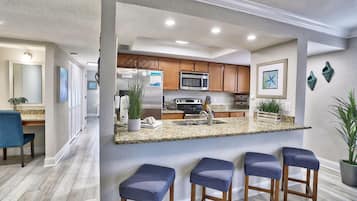 Condo, 1 King Bed with Sofa bed (Westwinds 213) | Private kitchen | Oven, toaster