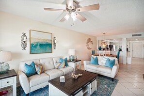 Condo, Multiple Beds (Land's End 3-405 Bay Front - Premier) | Living area | TV - Land's End 3-405 Bay Front - Premier (Treasure Island)