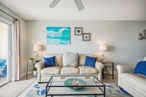 Condo, 1 King Bed with Sofa bed (Madeira Norte 406 - Premier Unit) | Living area | TV - Madeira Norte 406 - Premier Unit (Madeira Beach)