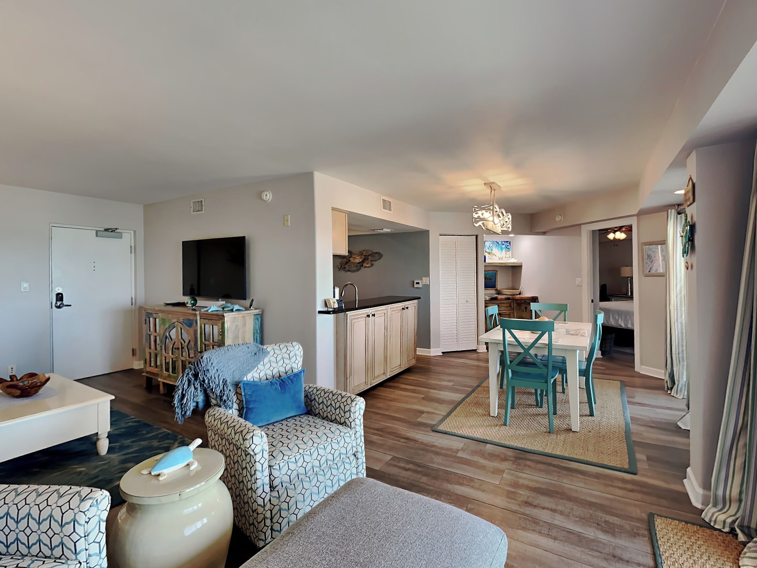 Condo, 1 King Bed with Sofa bed, Balcony, Ocean View (#206 East - No Pets) | Living area | 42-inch flat-screen TV with digital channels