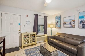 Condo, 1 King Bed with Sofa bed (Royal Orleans 117) | Living area | TV - Royal Orleans 117 (Redington Beach)