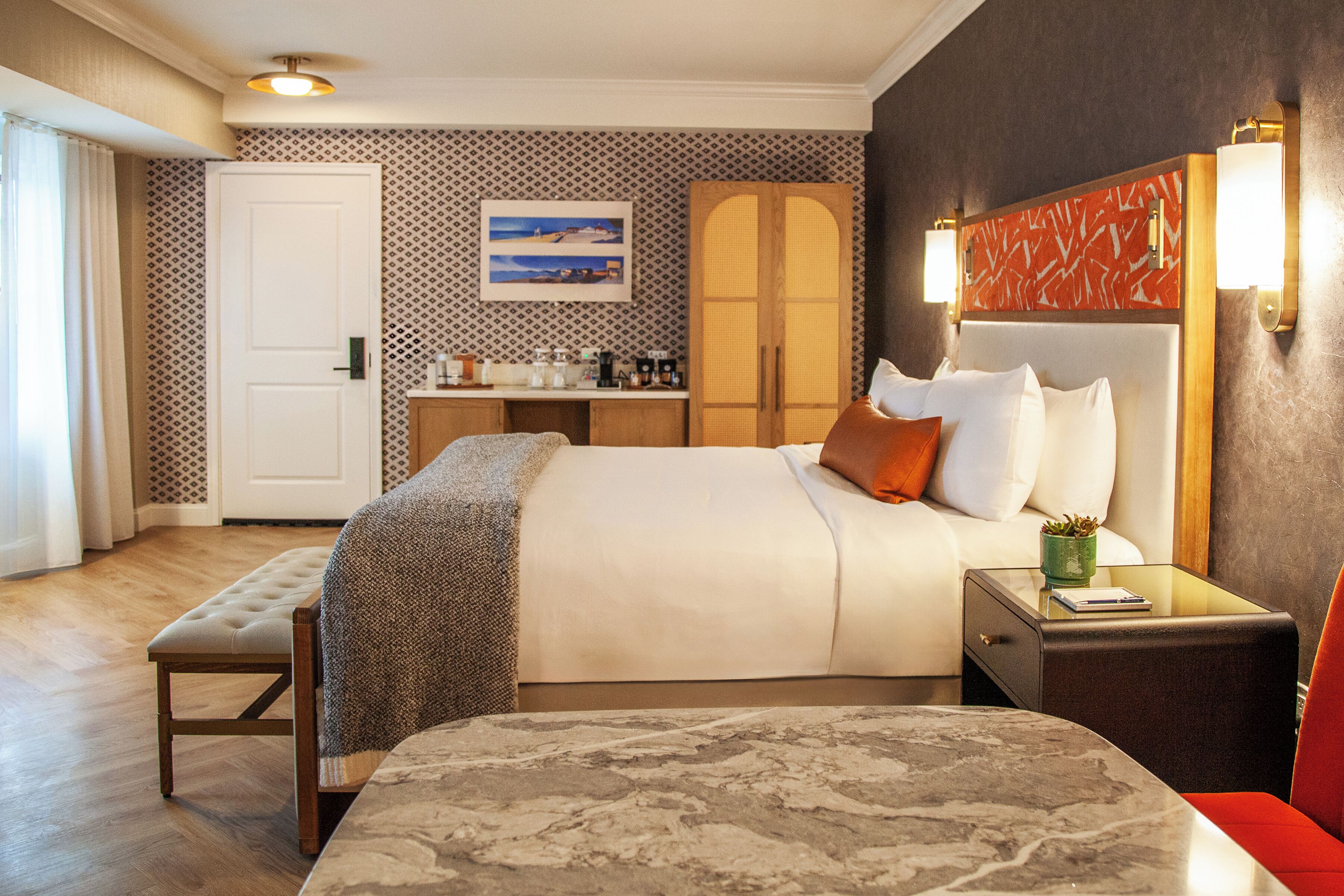 Draps italiens Frette, literie de qualité supérieure, minibar