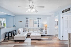 Apartment, 1 King Bed (Upham Beach Inn - #6 2BR Suite) | Living area | TV