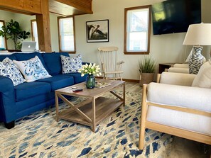 Smart TV, foosball, books