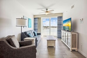 Condo, Multiple Beds (Oceana 305 East) | Living area | TV
