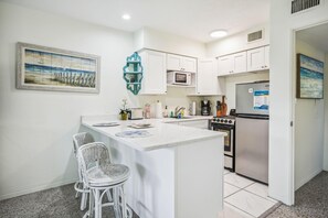 Condo, 1 King Bed with Sofa bed (Beach Quarters #6) | Private kitchen | Oven, toaster - Beach Quarters #6 (Gulfport)