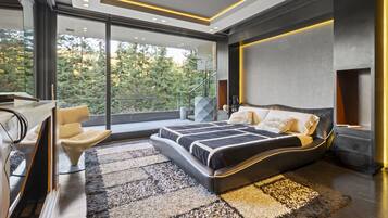 4 chambres, coffres-forts dans les chambres, bureau