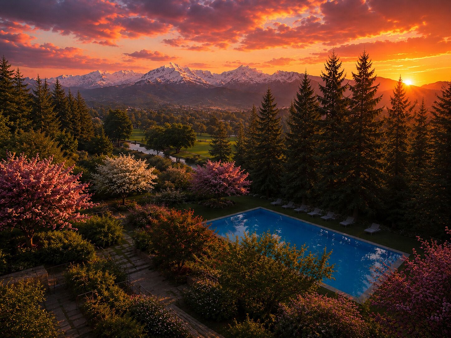 Outdoor pool, a heated pool