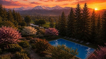 Piscine extérieure, piscine chauffée
