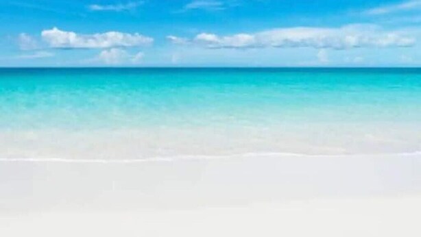 Une plage à l’eau turquoise et limpide et au sable blanc.