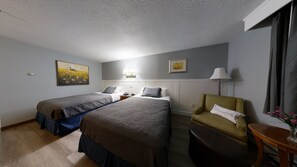 Desk, free WiFi, bed sheets
