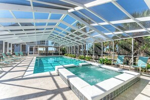 A heated pool - SeaScape: 4BR 1st-Floor Condo, Beachfront, Deck, Pool/Spa, Pet-Friendly (Port Saint Joe)