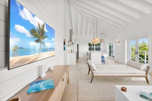 Smart TV, books, stereo