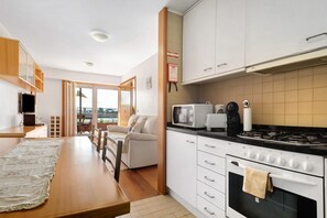 Fridge, oven, stovetop, cookware/dishes/utensils